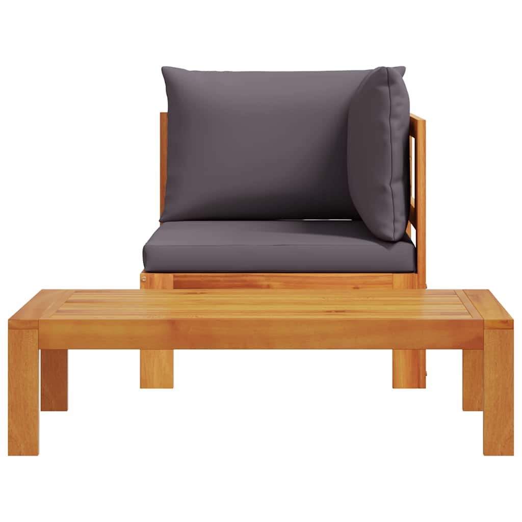 vidaXL 2-delige Loungeset met kussens | Massief Acaciahout | 43% Korting!