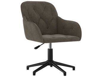 vidaXL Kantoorstoel Fluweel Donkergrijs - 47% Korting