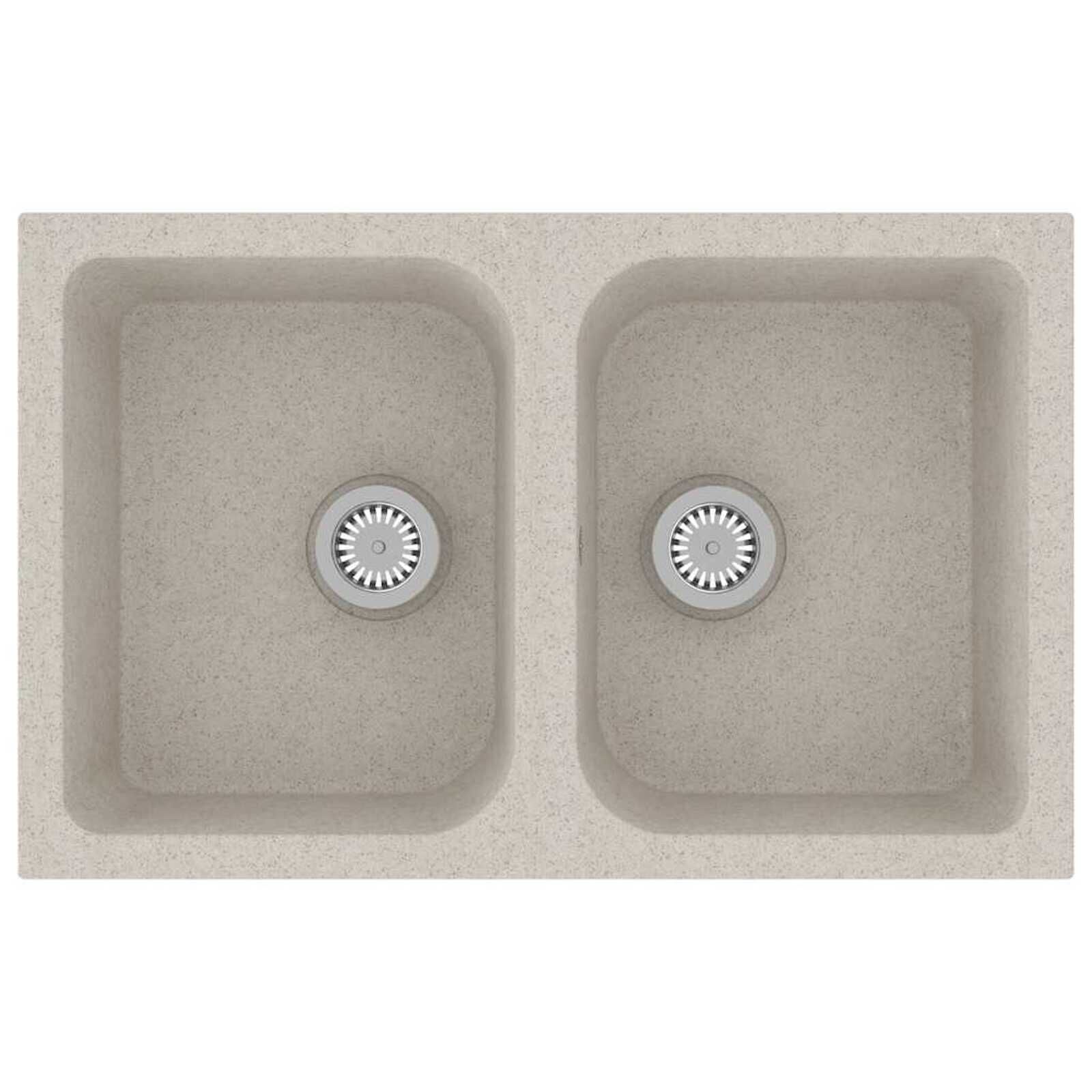 vidaXL Keukenwasbak Beige Graniet - 76% Korting!