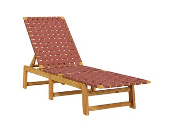 vidaXL Ligbed Acaciahout & Stof Rood - 63% Korting