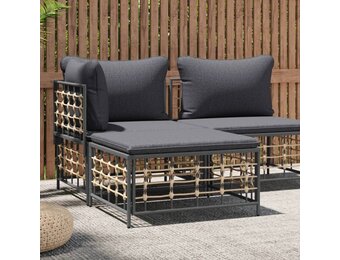 vidaXL Tuinvoetenbank donkergrijs kussen | -62%