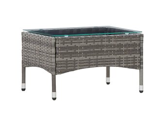 vidaXL Salontafel Poly Rattan Grijs | 60x40x36cm | 77% Korting