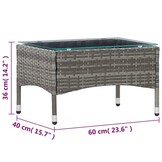 vidaXL Salontafel Poly Rattan Grijs | 60x40x36cm | 77% Korting