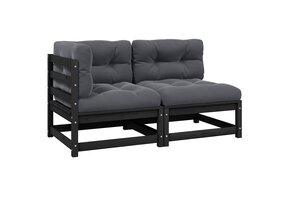 vidaXL Loungeset Grenenhout Zwart - 41% Korting!