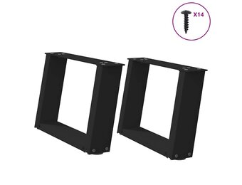 vidaXL U-vorm Salontafelpoten (2 st) - Zwart Staal - 47% Korting!