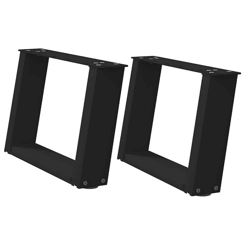 vidaXL U-vorm Salontafelpoten (2 st) - Zwart Staal - 47% Korting!