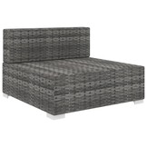 vidaXL Middenbank Poly Rattan Grijs - 57% Korting