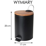 Badkamer Prullenbak 3L met Bamboe Deksel - 62% Korting