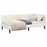 vidaXL Hoekbedframe Fluweel Crème 90x190cm - 55% Korting
