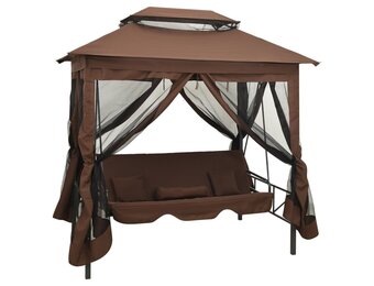 vidaXL Schommelbank Prieel Koffie - 35% Korting!