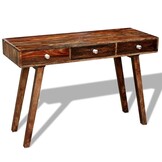 vidaXL Wandtafel met 3 lades 76 cm massief sheeshamhout