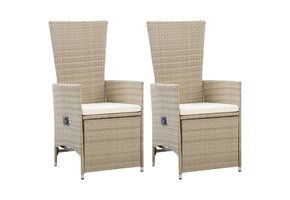 vidaXL Tuinstoelen 2 st. Poly Rattan Beige - 76% Korting!