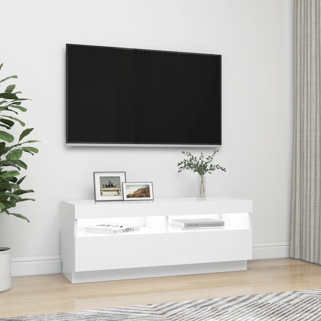 vidaXL TV-meubel met LED, 100x35x40 cm Wit - 62% Korting