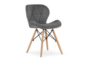 Velvet eetkamerstoelen LAGO - Set van 2 - Grijs - 46% Korting
