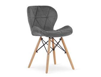 Velvet eetkamerstoelen LAGO - Set van 2 - Grijs - 46% Korting