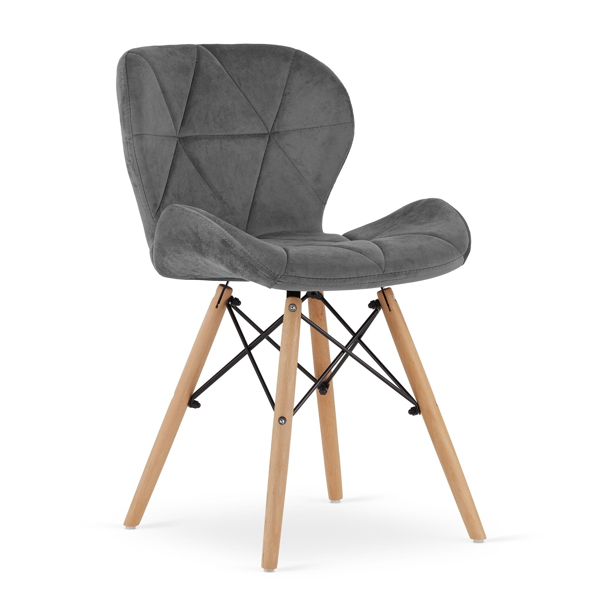 Velvet eetkamerstoelen LAGO - Set van 2 - Grijs - 46% Korting