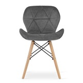 Velvet eetkamerstoelen LAGO - Set van 2 - Grijs - 46% Korting
