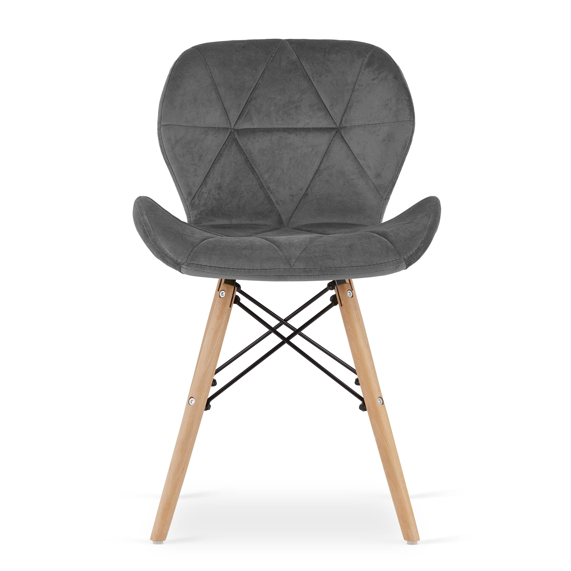 Velvet eetkamerstoelen LAGO - Set van 2 - Grijs - 46% Korting