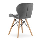Velvet eetkamerstoelen LAGO - Set van 2 - Grijs - 46% Korting