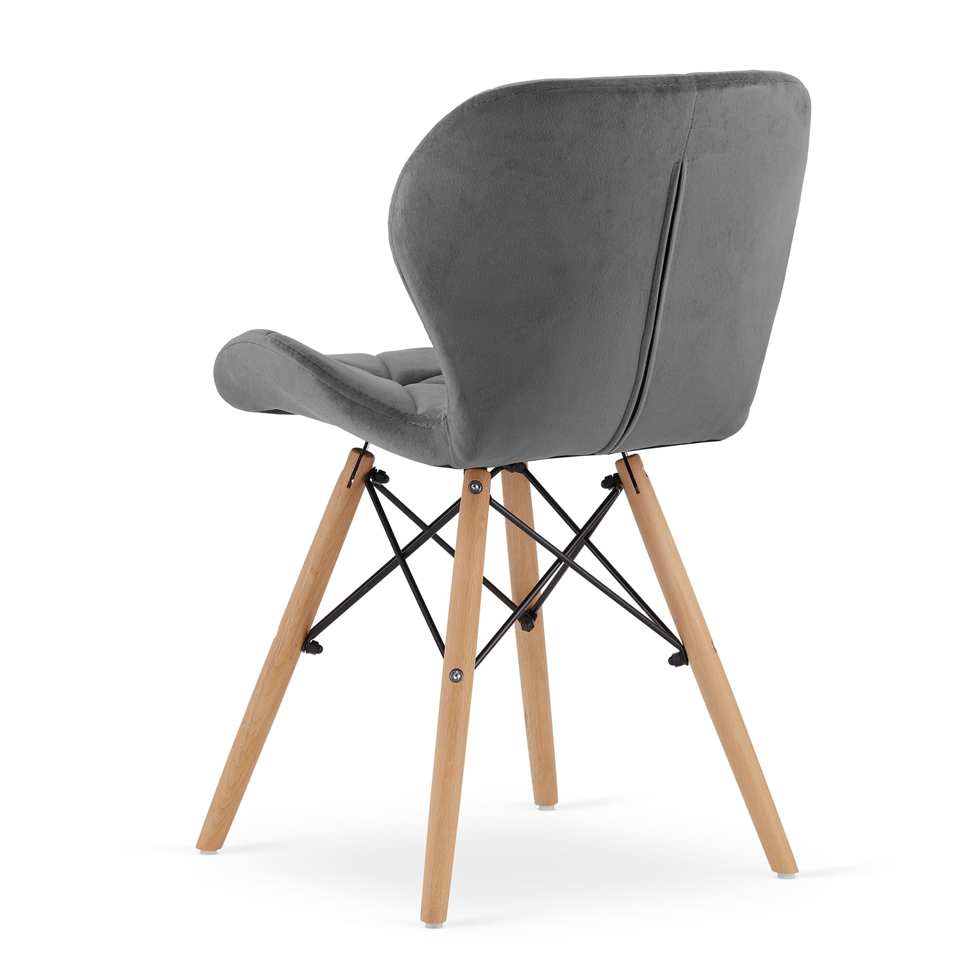 Velvet eetkamerstoelen LAGO - Set van 2 - Grijs - 46% Korting