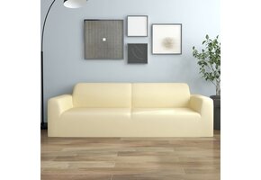 vidaXL Driezitsbankhoes Stretch Polyester Jersey Crème - 71% Korting!