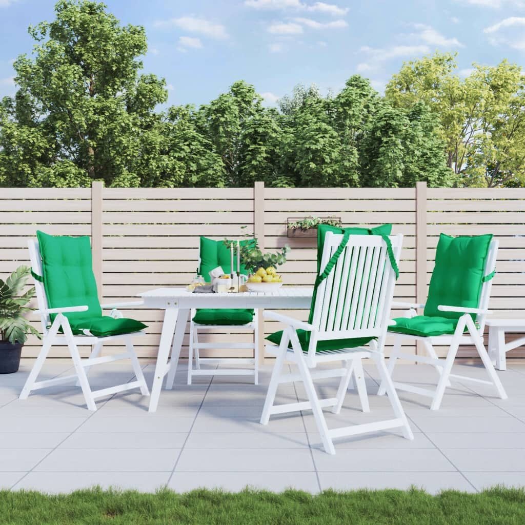 vidaXL Stoelkussens Hoge Rug Oxford Groen - 4 stuks - 57% Korting!