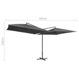 vidaXL Dubbele Parasol Antraciet - 66% Korting! | Retourproduct