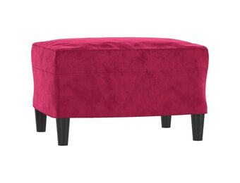 vidaXL Voetenbank Fluweel Wijnrood - 57% Korting