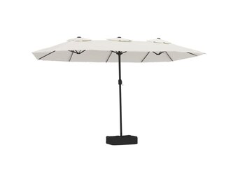 vidaXL Dubbele Parasol 449x245cm Zandwit - 53% Korting!