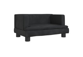 vidaXL Kinderbank 60x40x30 cm fluweel zwart