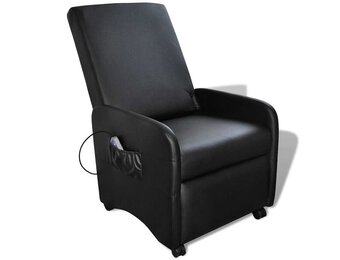 vidaXL Massagestoel kunstleer zwart - Nu met 42% korting!