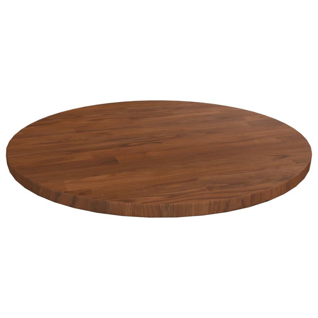 vidaXL Tafelblad Massief Eikenhout Rond Ø40cm Donkerbruin - 47% Korting