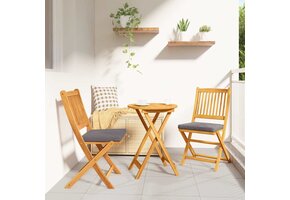 vidaXL Opvouwbare stoel met kussen Vouw 2 pcs Grijs 49 x 57,5 x 92cm