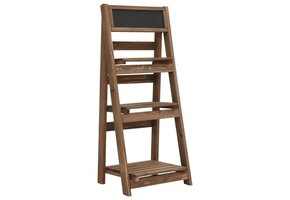 vidaXL Plantenstandaard 3-laags met bord 40x30x90 cm massief vurenhout