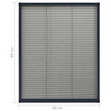 vidaXL Plissé Raamhor 60x80cm Antraciet - 47% Korting!