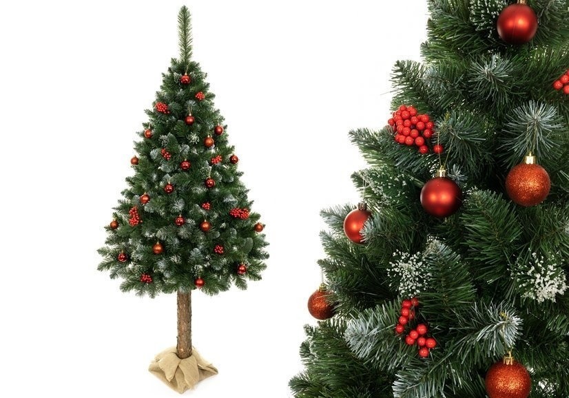 Kunstkerstboom 220cm - Modulair & Natuurlijke Stam - 47% Korting