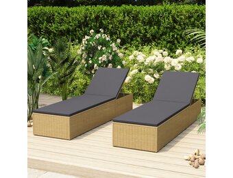 vidaXL Ligbed Poly Rattan Bruin/Donkergrijs - 65% Korting