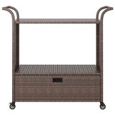 vidaXL Serveerwagen met lade - Poly rattan bruin - Nu 53% korting!