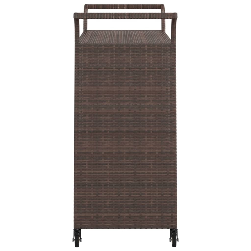 vidaXL Serveerwagen met lade - Poly rattan bruin - Nu 53% korting!