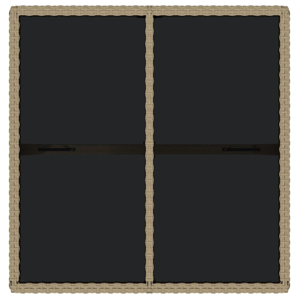vidaXL Tuintafel Rattan/Glas Beige - 64% Korting