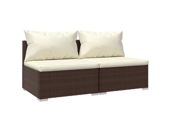 vidaXL Loungeset Poly Rattan Bruin (65% korting)