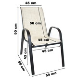 Beige Tuinstoel - Stapelbaar - 65% Korting!