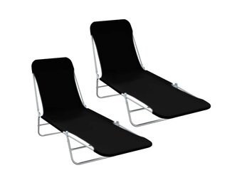 vidaXL Ligbedden Inklapbaar (2x) - Zwart - 42% Korting!