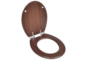 vidaXL Toiletbril Soft-Close MDF Bruin - 41% Korting