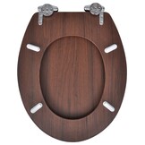 vidaXL Toiletbril Soft-Close MDF Bruin - 41% Korting
