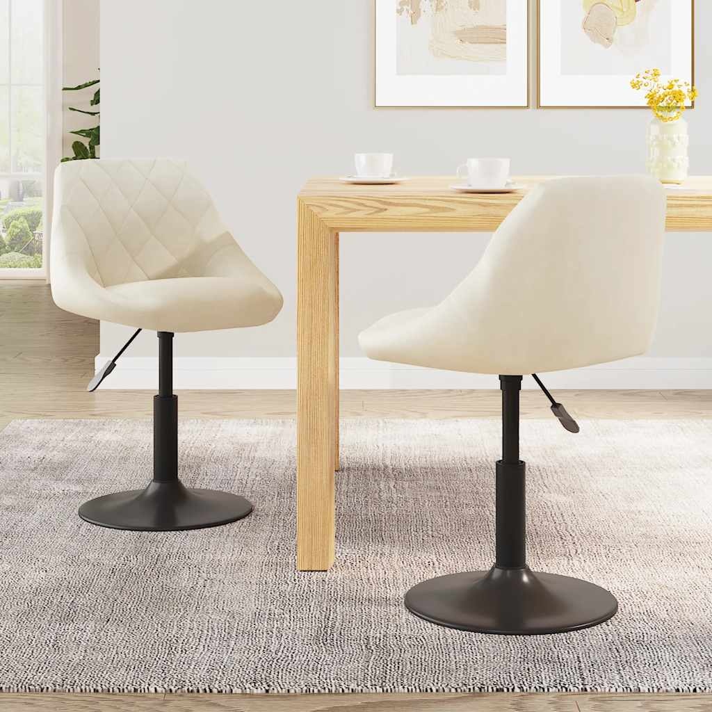 VidaXL Draaibare Eetkamerstoelen - 2 st. Fluweel Crème - 41% Korting!