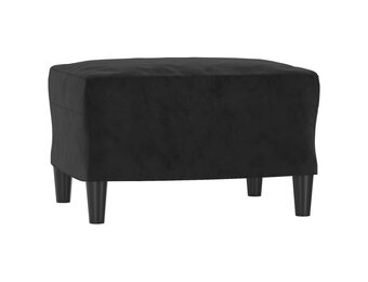 vidaXL Voetenbank Fluweel Zwart - 60x50x41 cm - 42% Korting!
