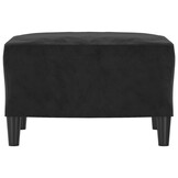 vidaXL Voetenbank Fluweel Zwart - 60x50x41 cm - 42% Korting!