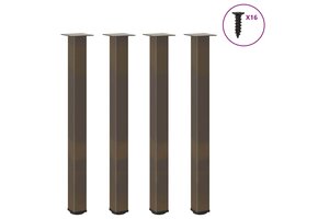 vidaXL Salontafelpoten (4 st) Staal Naturel - 100-102 cm | -41%