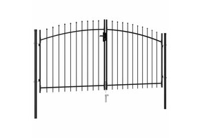 vidaXL Poort dubbel 3x1.5m Staal Zwart - Nu 60% Korting!